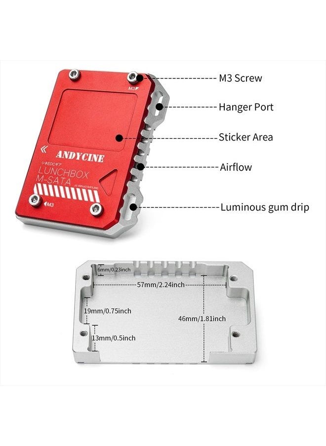 ANDYCINE - Magnalium Case for mSATA SSD Compatible for Atomos Ninja V,V+, Ninja Flame, Ninja Inferno, and Shogun Inferno  with mSATA to SATA Adapter - Image 1