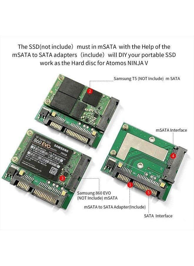 ANDYCINE - Magnalium Case for mSATA SSD Compatible for Atomos Ninja V,V+, Ninja Flame, Ninja Inferno, and Shogun Inferno  with mSATA to SATA Adapter - Image 1