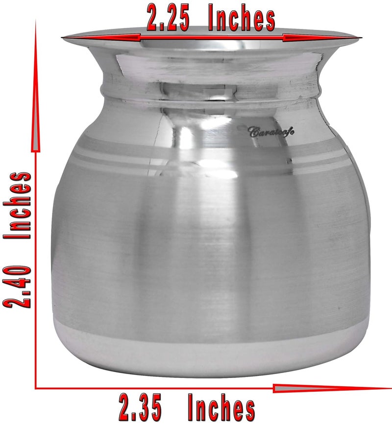 PRD CARATCAFE Pure Silver Pot for Ghee PotOilSugar Table Servings with Lid Spoon Health Safe Hallmark Certified NT WT 8590 Grams - Image 3