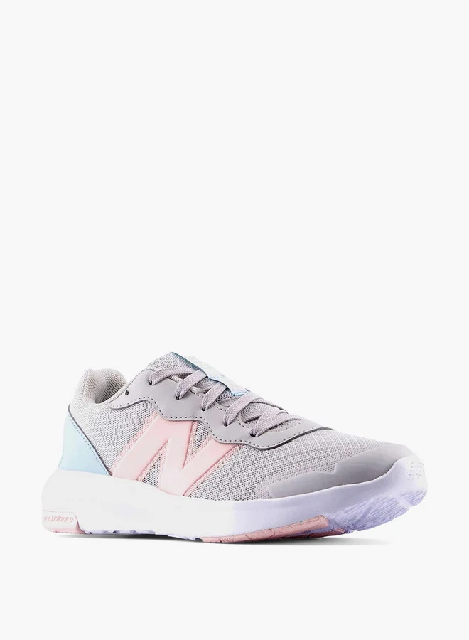 New Balance Girls' Logo Print Lace-Up Sports Shoes