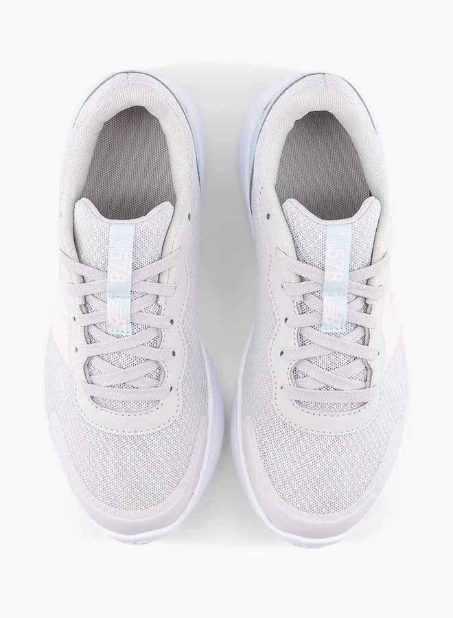 New Balance Girls' Logo Print Lace-Up Sports Shoes