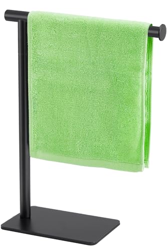 Hand Towel Holder Stand DECLUTTR Stainless Steel Towel Rack for Bathroom Countertop Black Free Standing Hand Towel Rack