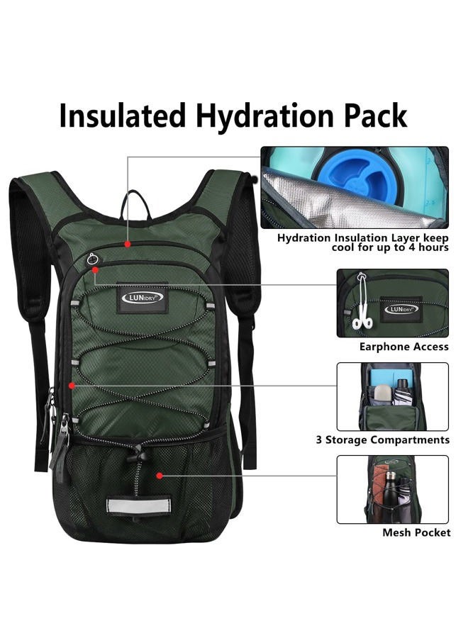 Lunidry Insulated Hydration Pack Backpack with 3L BPA Free Leak-Proof Water Bladder, Keep Liquids Cool for Up to 5 Hours, Daypack for Hiking, Running, Cycling, Hunting, Climbing - Image 3