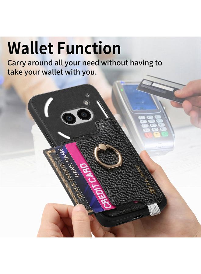 اس-توب جراب لهاتف Nothing Phone 2a Retro Magsafe Cross من الجلد مع حامل للبطاقات وحقيبة للهاتف - Image 4