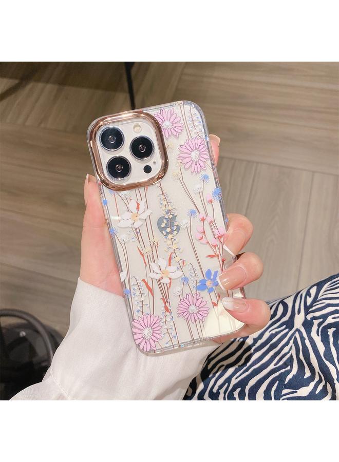 S-TOP Case For iPhone 11 Glitter Powder Electroplating Flower Shockproof Phone Case - Image 1