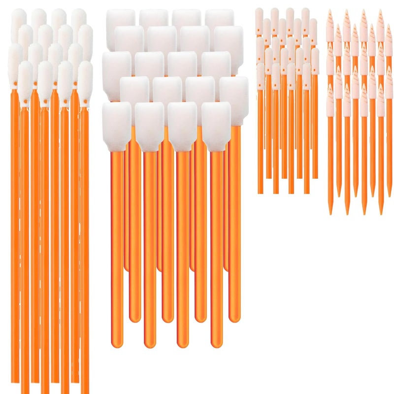 Wellgler's Cleaning Swab Kit,Multi-Purpose Foam Cleaning Swabs,for Printers, Inkjets, Cameras, Automotive, Optics, Sensors, Guns,Arts and Crafts, Automotive Detailing(orange100pcs) - Image 1