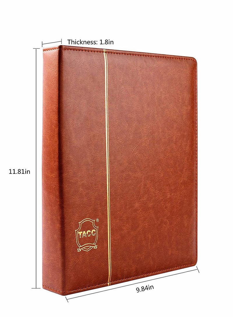 KASTWAVE Coin Collecting Holder Album Paper Money Currency Leather Pockets Collection Supplies Holders, Large Storage Book for Collectors, Coin Bill Commemorative - Image 4