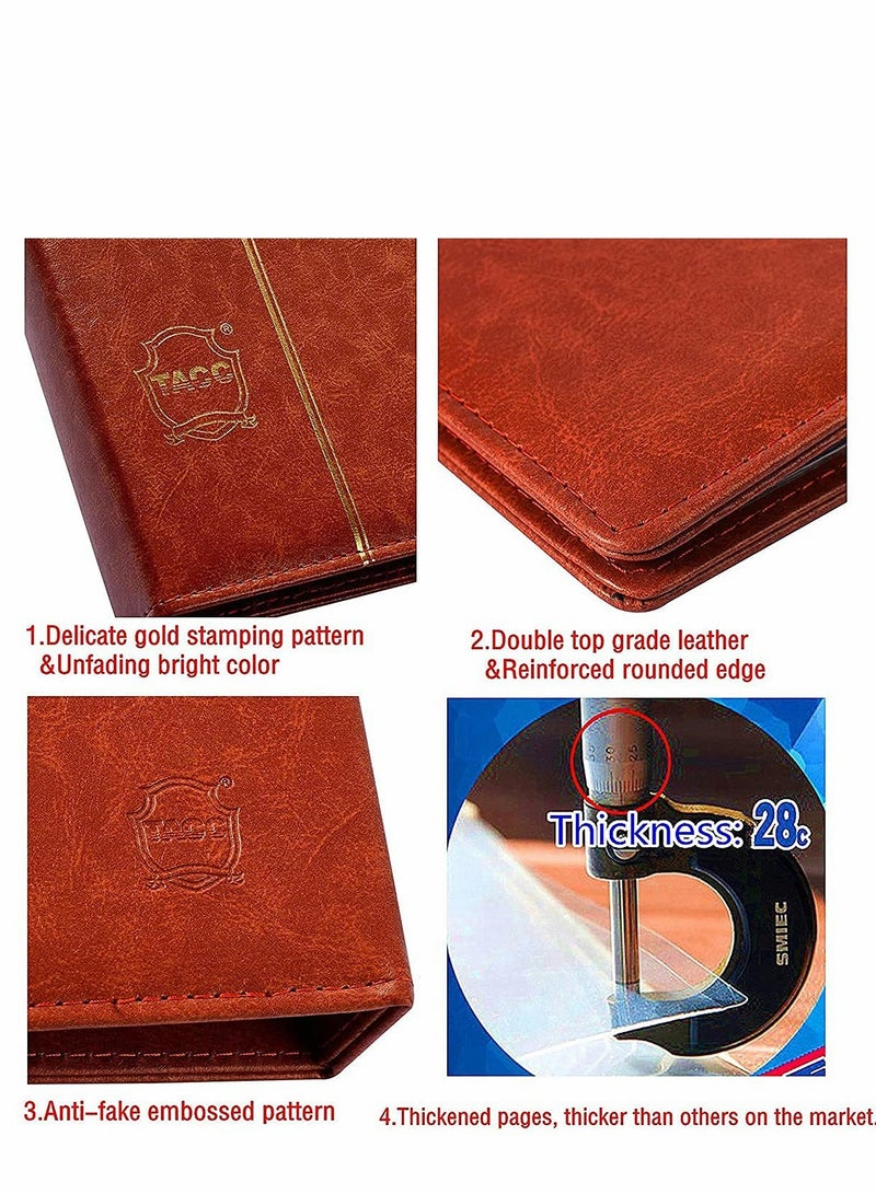 KASTWAVE Coin Collecting Holder Album Paper Money Currency Leather Pockets Collection Supplies Holders, Large Storage Book for Collectors, Coin Bill Commemorative - Image 3