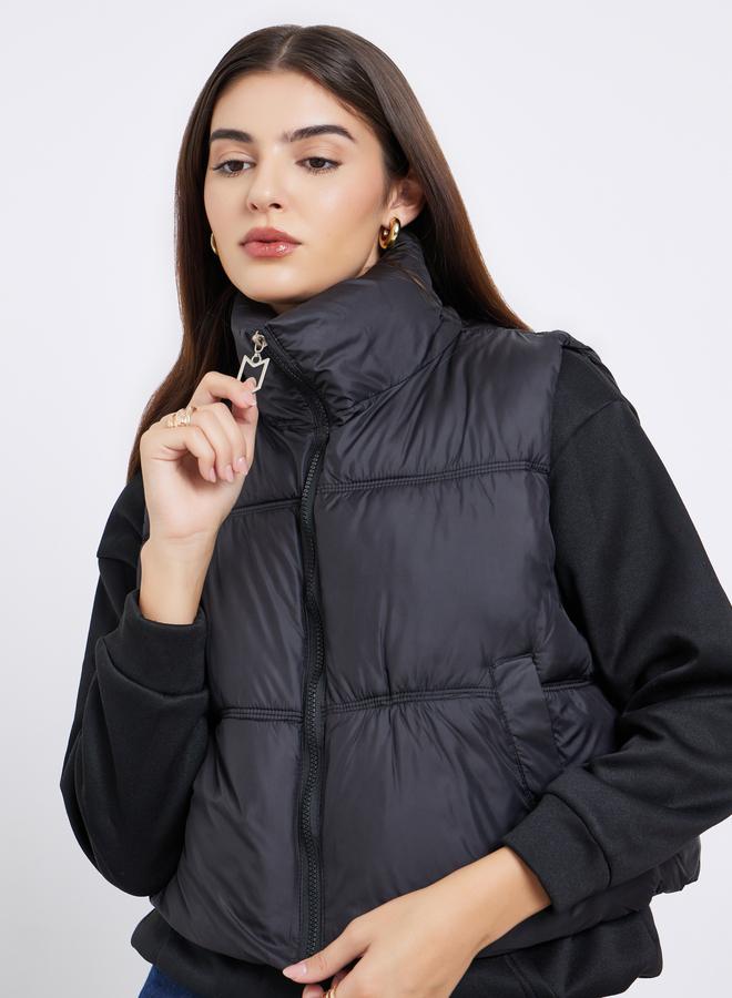 ستايلي جاكيت مبطن قصير بقصة عادية - Image 4