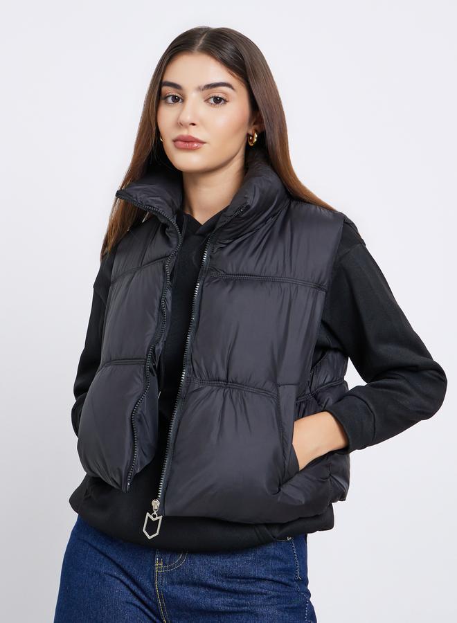 ستايلي جاكيت مبطن قصير بقصة عادية - Image 3