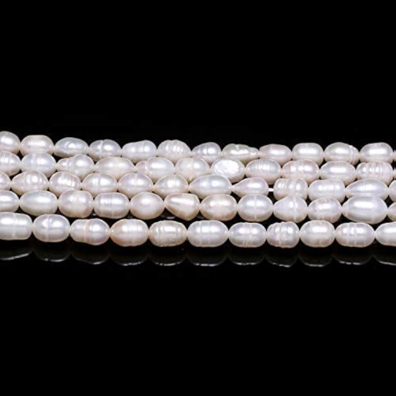 Pearl Beads Natural Oval Freshwater Cultured Pearl Loose Beads 67mm 142 inch Quality Level A 2 Strands for Jewelry Making Deco Charms Necklace as Gift