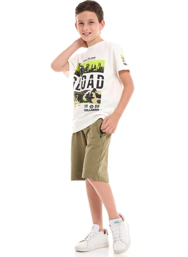 فكتور اند جين Front Graphic T-Shirt & Shorts Set by Styli