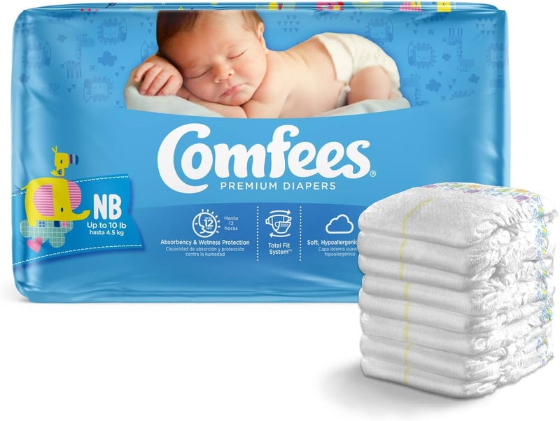 Comfees Baby Diapers for Newborns 42 Count Size N - Image 1