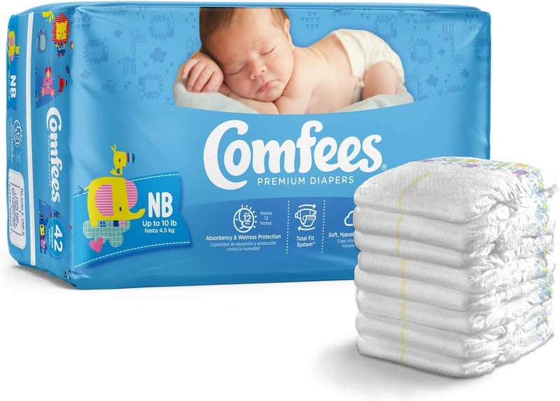 Comfees Baby Diapers for Newborns 42 Count Size N - Image 2