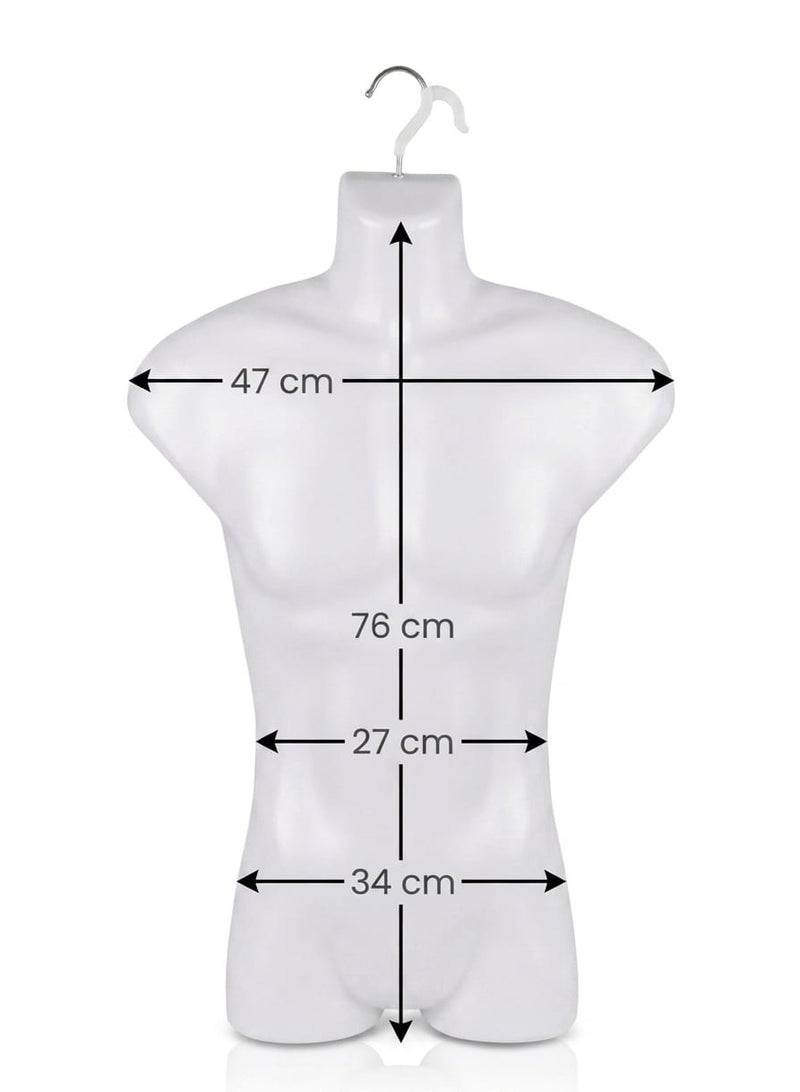 6 Pieces Plastic Male Chest Mannequin Set for Clothing Display - Image 5