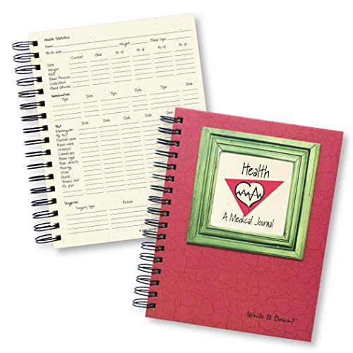 Write it Down series by Journals Unlimited, Guided Journal, Health, A Medical Journal, Full-size 7.5"x 9", Red Hard Cover, Made in USA - Image 1