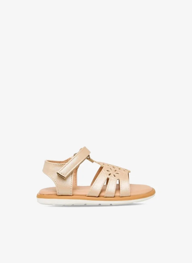 Flora Bella Girls Cutout Design Hook & Loop Sandals