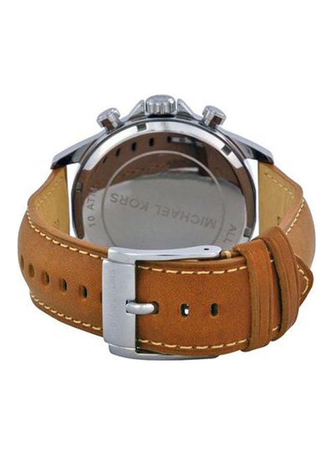 Michael Kors Men Leather Chronograph Watch Mk8333 With Leather Chronograph Watch Mk8333 - Image 2