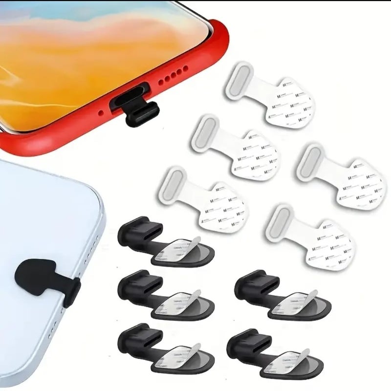 Mobile Phone Dust Plugs for Type-C Charging Port Protection with Anti-Loss Stickers, Black, 3 Pack with box - Image 2