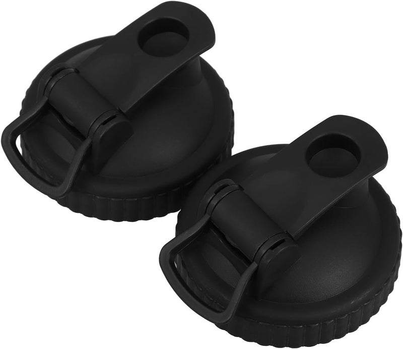 SUPVOX Mason Jar Lids with Pour Spout Wide Mouth Leakproof Seal Covers, 2pcs 86mm Black Flip Tops, Convenient Replacement Drinking Jar Caps for Kitchen and Beverage Use - Image 1