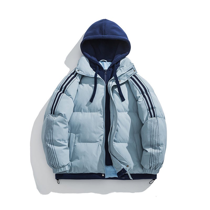 Winter American-Style Stitching Cotton-Padded Jacket Men'S Thickened Warm Youth Men'S And Women'S Fashionable Bread Coat - Image 4