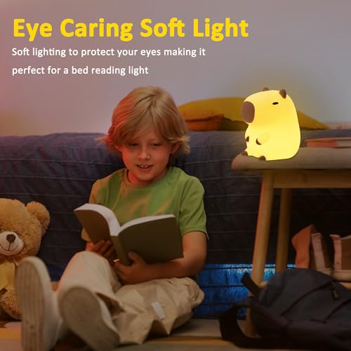 OkiyiD Capybara Night Lamp, Capybara for Loved Ones and Friends, Capybara Light Gift, ABS+SIL, Touch Control, Portable Rechargeable Dimmable, Best Choice for Gift Giving (Capybara) - Image 3