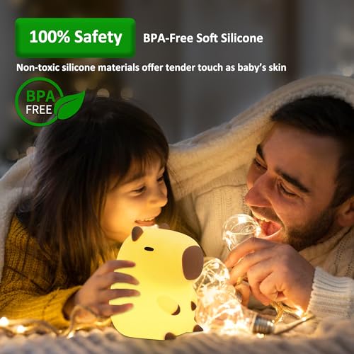 OkiyiD Capybara Night Lamp, Capybara for Loved Ones and Friends, Capybara Light Gift, ABS+SIL, Touch Control, Portable Rechargeable Dimmable, Best Choice for Gift Giving (Capybara) - Image 2