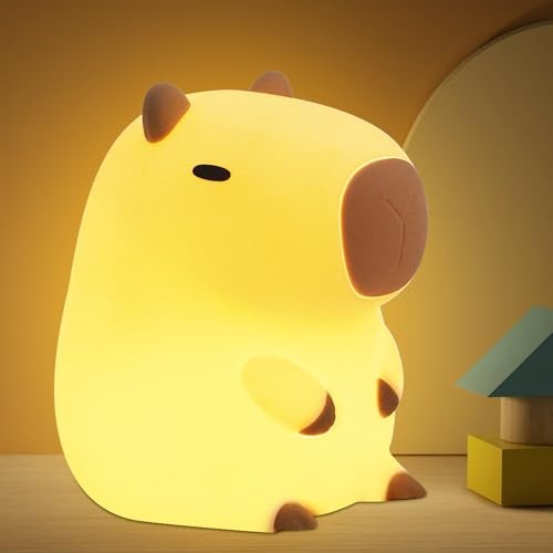 OkiyiD Capybara Night Lamp, Capybara for Loved Ones and Friends, Capybara Light Gift, ABS+SIL, Touch Control, Portable Rechargeable Dimmable, Best Choice for Gift Giving (Capybara) - Image 1