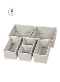 HM2A Foldable Cloth Storage Box Closet Dresser Drawer Organizer Fabric Baskets Bins Containers Divider with Drawers for Clothes, Underwear, Socks, Clothing, Set of 6  - Image 1
