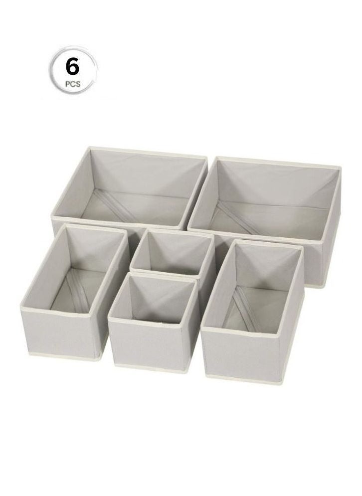 HM2A Foldable Cloth Storage Box Closet Dresser Drawer Organizer Fabric Baskets Bins Containers Divider with Drawers for Clothes, Underwear, Socks, Clothing, Set of 6  - Image 1