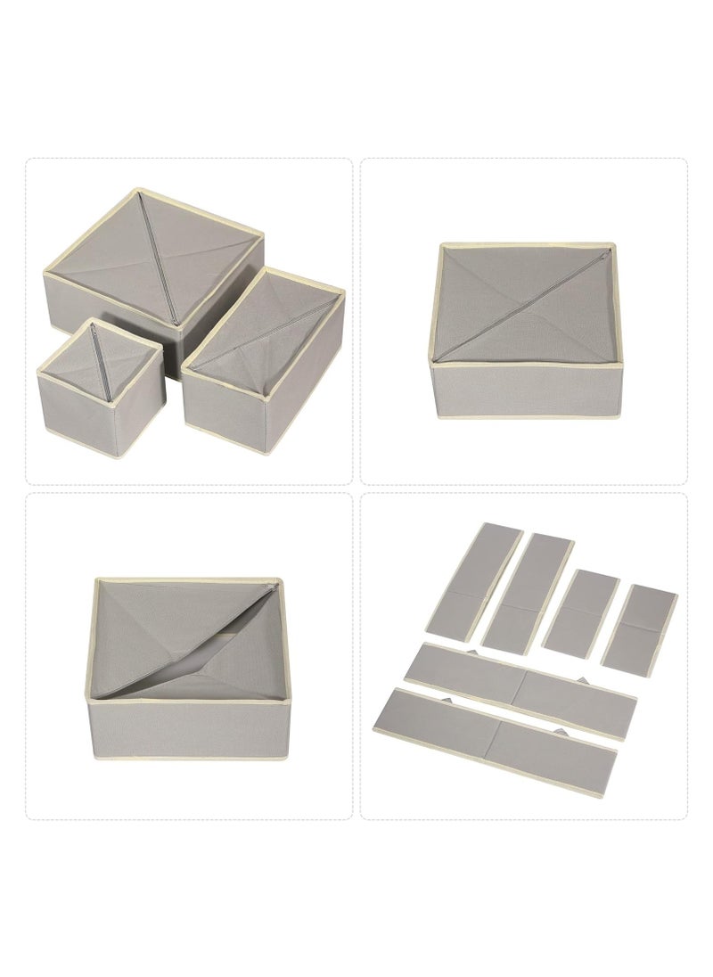 HM2A Foldable Cloth Storage Box Closet Dresser Drawer Organizer Fabric Baskets Bins Containers Divider with Drawers for Clothes, Underwear, Socks, Clothing, Set of 6  - Image 3
