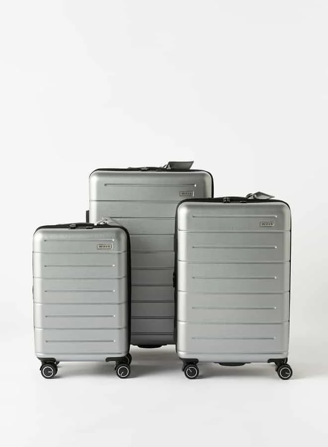 وايف Textured Hardcase Luggage Trolley Bag with Retractable Handle