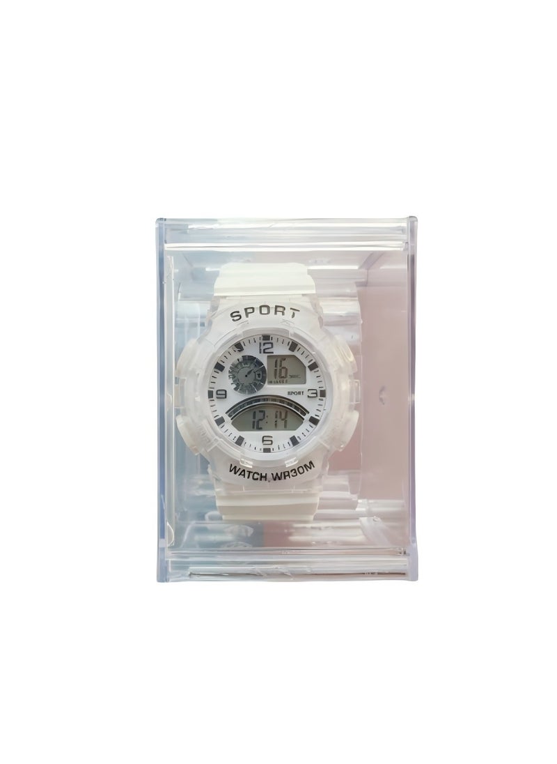 PRO Electronic watch sports luminous alarm clock high value multifunctional student watch - white  - Image 1