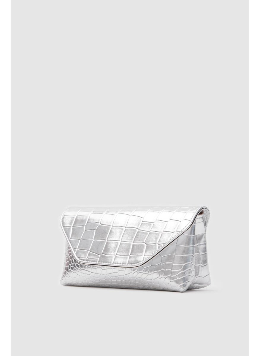 Shule Bags Gigi Silver Clutch and Crossbody Bag  - Image 2