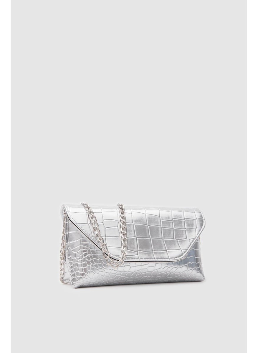 Shule Bags Gigi Silver Clutch and Crossbody Bag  - Image 3