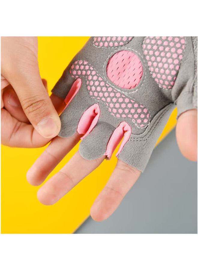 Ousen Kids Sports Gloves Palm Protection Pull-up Fitness Spartan Climbing Anti-slip Gloves For Girls Cycling - Image 4