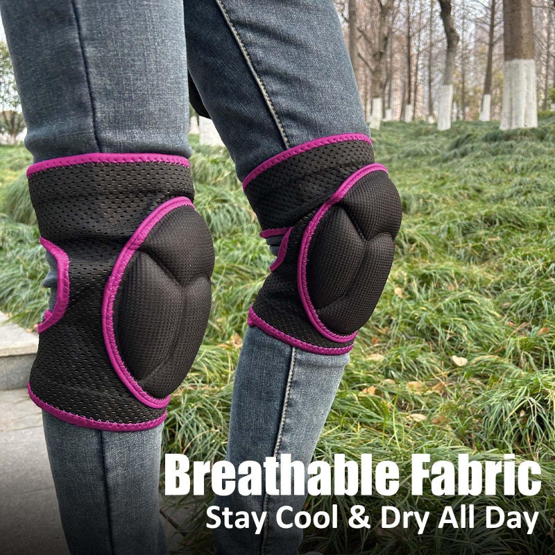 KneeCradle Garden Knee Pads for Working, Kneeling Pad for Cleaning, Flooring, Mechanic, Concrete Work â€“ with Adjustable Straps and Soft Foam Cushion, Protective Kneepads for Men, Women, Elderly â€“ Pink L - Image 3