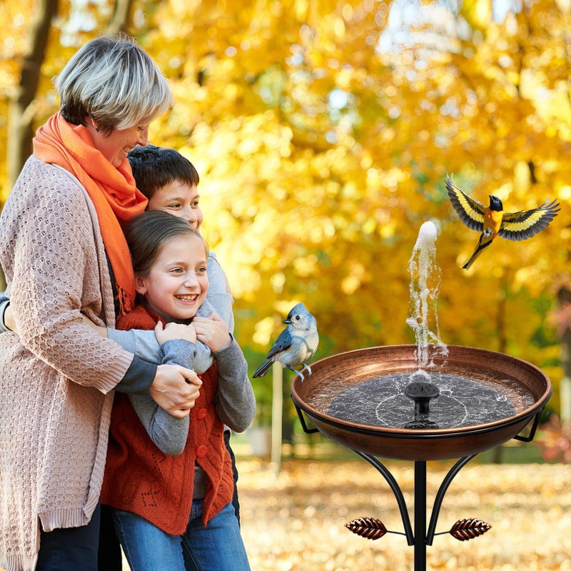 iCHKED Metal Bird Bath for Outdoor, Vintage Free Standing Birdbathswith Metal Stake Stand,Detachable Bird Baths Feeder Bowl for Garden Patio Yard Lawn Decor,Upgraded 5-Pronged Base (Antique Bronze) - Image 2