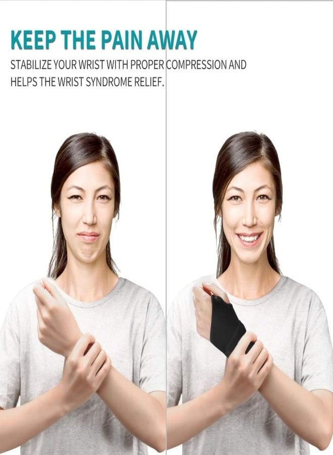 EASEFIT دعامة معصم من النيوبرين من إيزيفيت مع دعامة للإبهام للرجال والنساء، دعامة يد قابلة للتعديل لتخفيف الألم، متلازمة النفق الرسغي، التهاب المفاصل، إصابات الصالات الرياضية والإصابات الرياضية، مثبت معصم لليد اليسرى واليمنى - Image 3