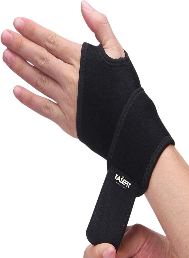 EASEFIT دعامة معصم من النيوبرين من إيزيفيت مع دعامة للإبهام للرجال والنساء، دعامة يد قابلة للتعديل لتخفيف الألم، متلازمة النفق الرسغي، التهاب المفاصل، إصابات الصالات الرياضية والإصابات الرياضية، مثبت معصم لليد اليسرى واليمنى - Image 1