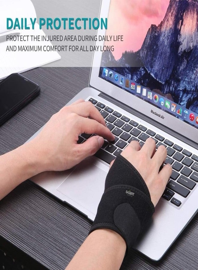 EASEFIT دعامة معصم من النيوبرين من إيزيفيت مع دعامة للإبهام للرجال والنساء، دعامة يد قابلة للتعديل لتخفيف الألم، متلازمة النفق الرسغي، التهاب المفاصل، إصابات الصالات الرياضية والإصابات الرياضية، مثبت معصم لليد اليسرى واليمنى - Image 4