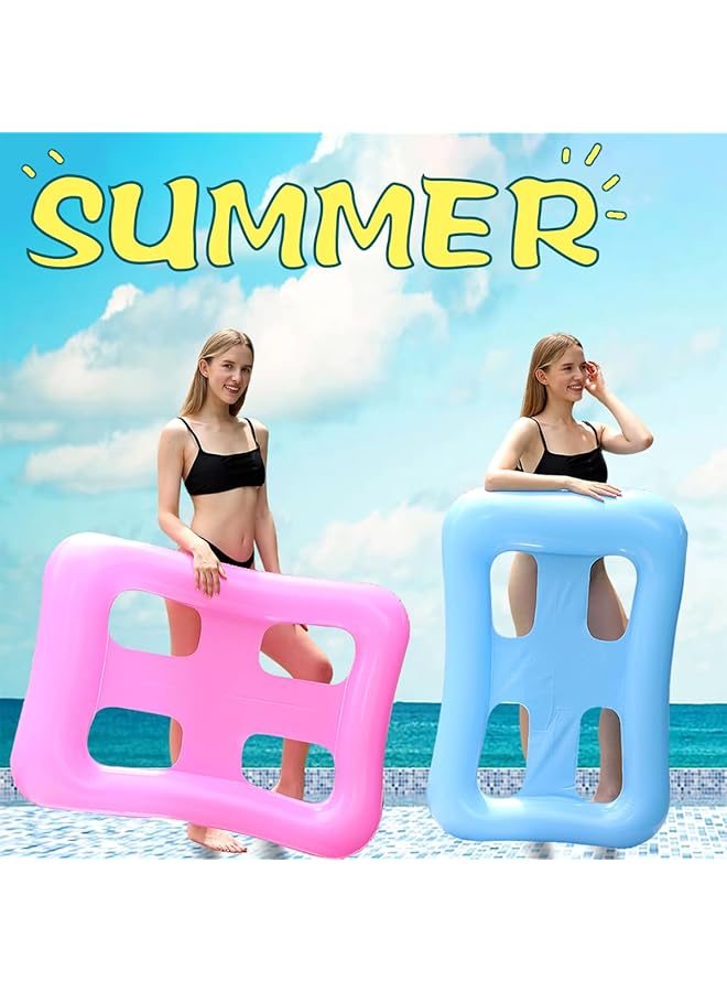 KASTWAVE Floating Water Floating 2 Packs Field Style Style Pure Color Children And Adults Rest Sunlight Bath Pneumatic Seat Lounge Chair Water Party Toys - Image 2