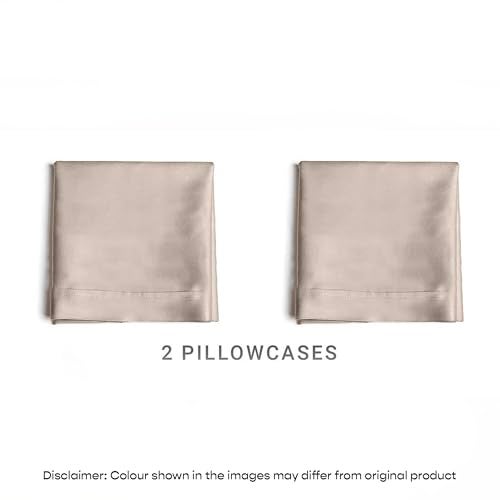 SleepyCat Sateen Cuddle Pillow Solid Case - Pack of 1 | Made of 100% Cotton | 300 TC Buttey Soft Sateen Weave with Envelope Clousre - Pabble (King Size, 32x20 Inches) 1 Piece, Cream - Image 4