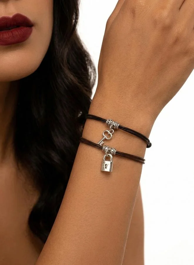 تايك تو Pack of 2 - Multi-Color Key and Lock Charms Bracelets
