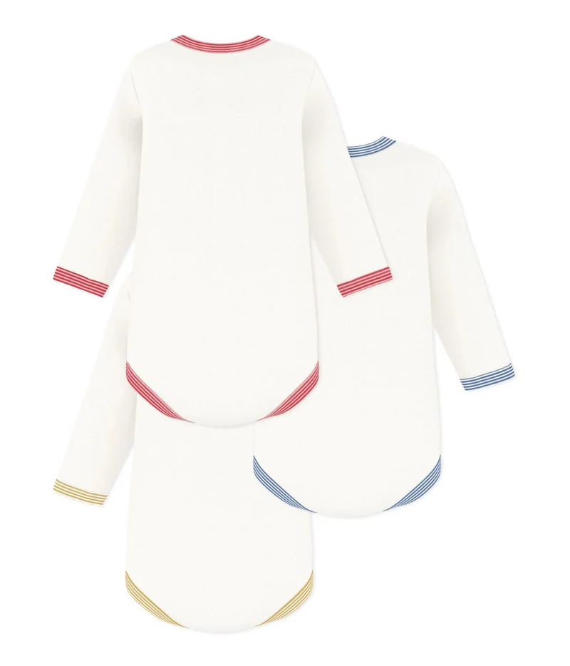 بيتي باتو Pack Of Plain Cotton Long-Sleeved Bodies For Babies