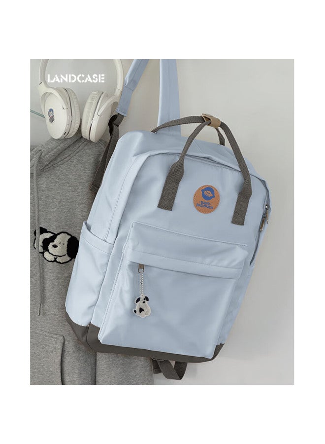 Landcase Backpack For College Students, Women's Shoulder Bag, High School Students, Stylish Style, Large Capacity Laptop Bag, 1704 Blue - Image 2