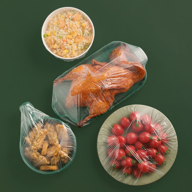 Cha Hua Chahua Food Grade Plastic Wrap - 100 Count, Dustproof Kitchen Stretch Film for Vegetable and Food Storage - Image 3