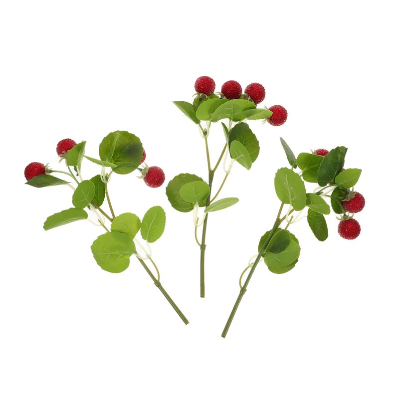 3Pcs Realistic Artificial Waxberry Fruit Models Home Decor Wedding Photography Props - Image 2