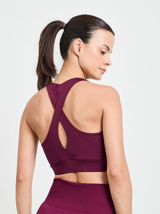 Styli Active Dual Tear Drop Back Detail Sports Bra - Image 4