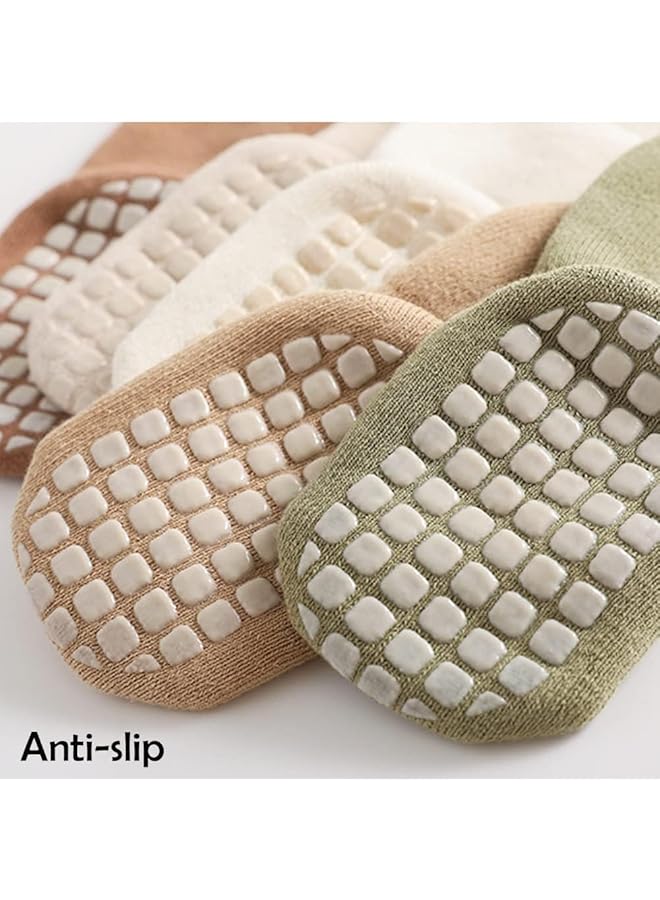 erorex Toddler Cartoon Animal Kids Thick Warm Anti Slip Socks 5 Pairs - Image 2